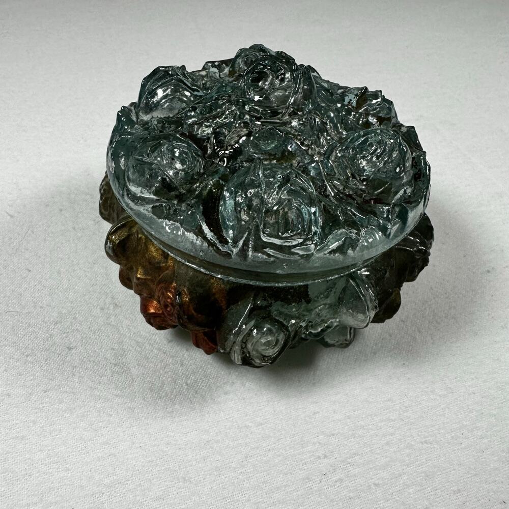 Vintage Goofus Glass Ladies Powder container